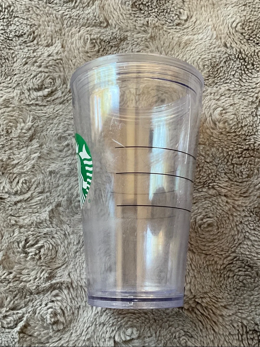 Starbucks Clear Plastic Tumbler with Green Siren Logo